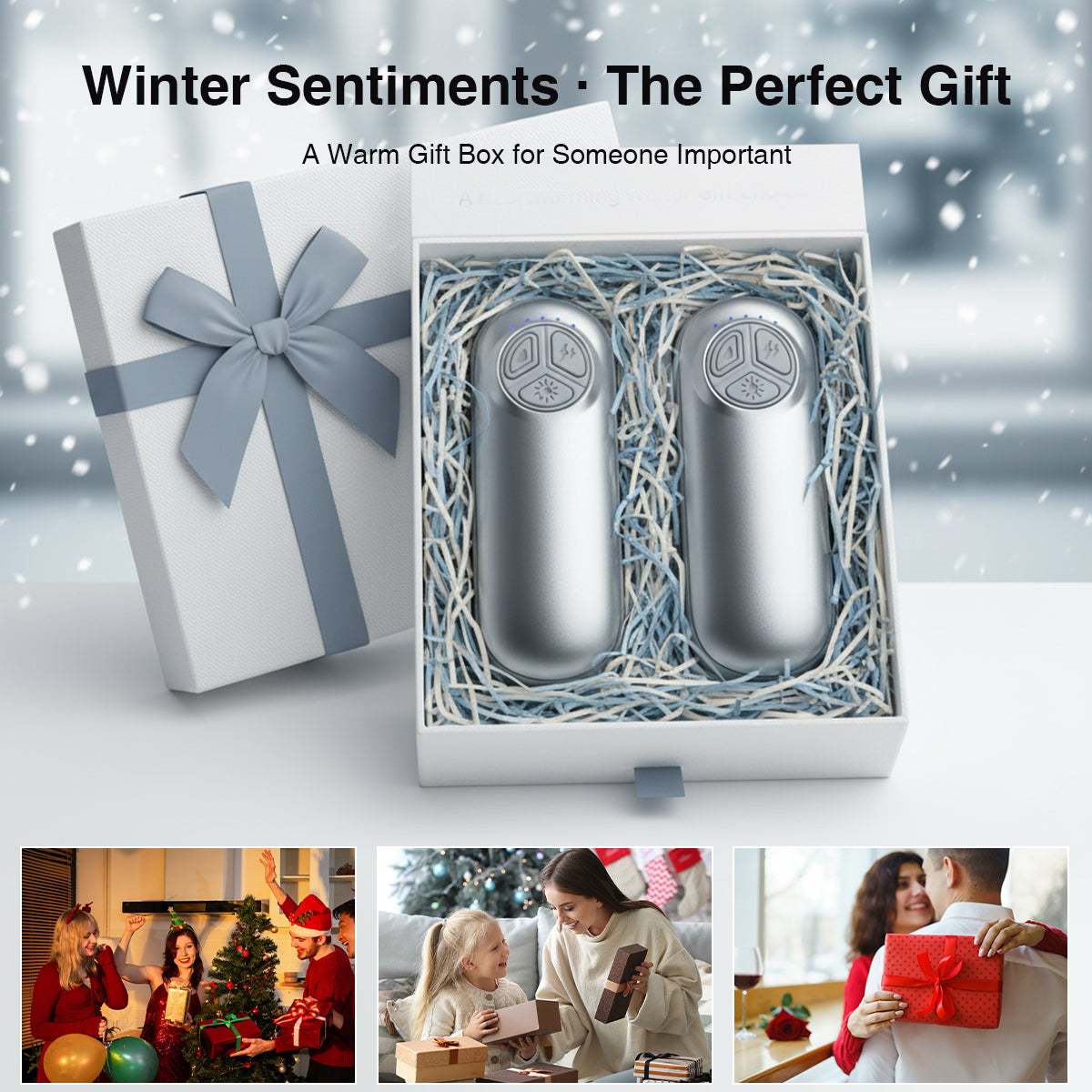 2 Pack Rechargeable Hand Warmers – Electric Pocket Warmers with LED Flashlight, 5 Heat Levels, Perfect Gift for Outdoor Use