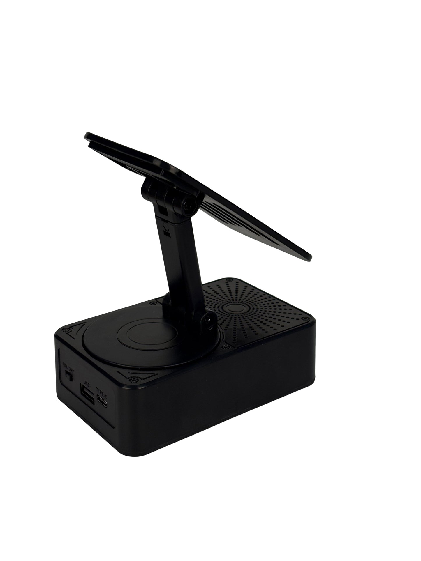 CarpartsX Cell Phone Holder 3 in 1 Bluetooth Smart Rotating Cell Phone Stand with Speaker Adjustable Phone Holder Longer Battery Life Charging Type-C Phone Stand for Women Men Gifts