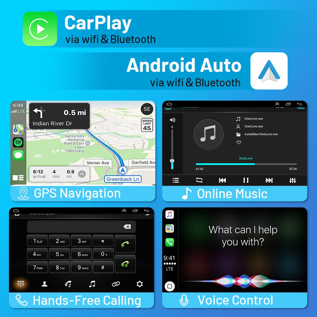 CarpartsX 9-Inch IPS Touchscreen Android 12 Car Stereo for Dodge RAM 1500/2500/3500 2013-2018 with Wireless CarPlay & Android Auto 2+32GB Car Radio, Support GPS, WiFi, Bluetooth, FM, Backup Camera, (Auto AC)