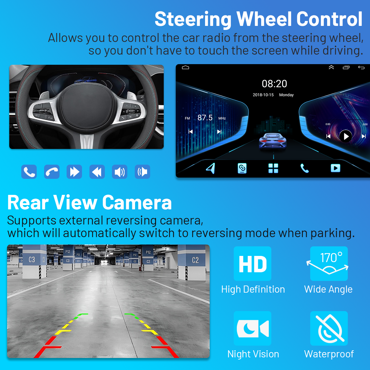 CarpartsX Applicable to 07-12 Cadillac Escalade/SLS Android 13 car navigation 9.7 inches built-in Carplay+Android auto/2+32G+AHD camera+microphone