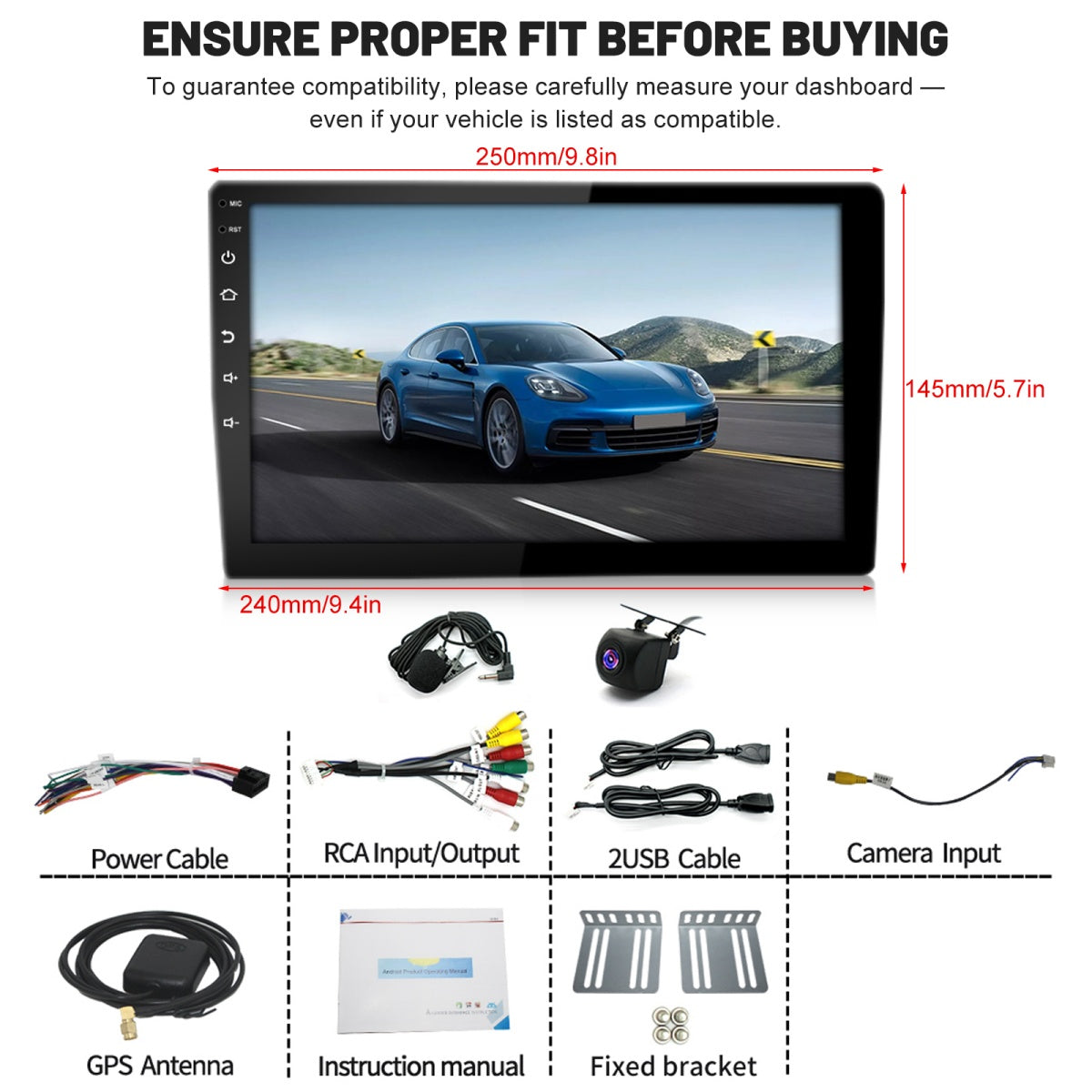 10.1" DAB+ Android Car Stereo for Jeep Wrangler JK 2007–2010 & Ram 1500/2500/3500 2006–2008 – 4GB+64GB, CarPlay & Android Auto, GPS, Bluetooth, WiFi, RDS, SWC