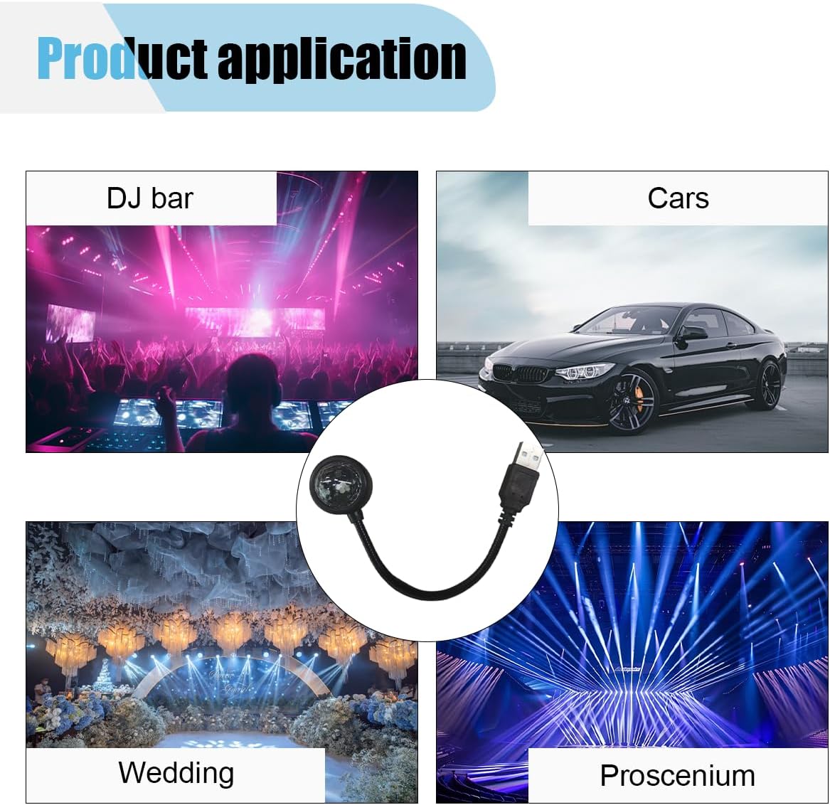 Car Roof Star Projector Light – USB Cosmic Nightlight Ambient Ceiling Lamp for Romantic Interior Atmosphere