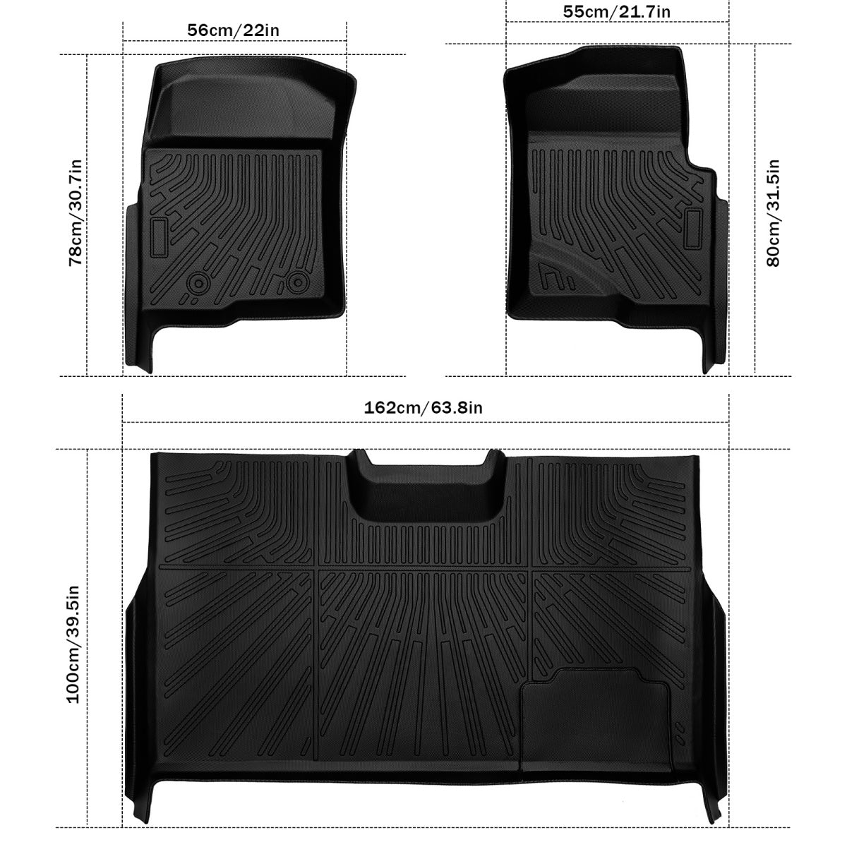 3PCS Car Floor Mats for Ford F-150 2010-2014 – All-Weather Waterproof Heavy-Duty Floor Liners, Durable & Easy to Clean