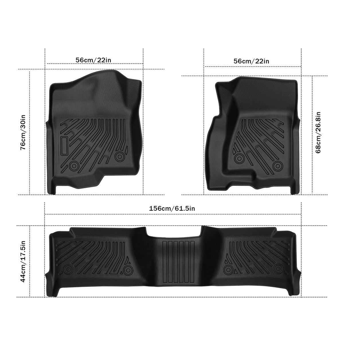 3PCS Car Floor Mats for Silverado 1500 1999-2004 / 2010-2014 / 2014-2019 – All-Weather Waterproof Heavy-Duty Floor Liners, Durable & Easy to Clean
