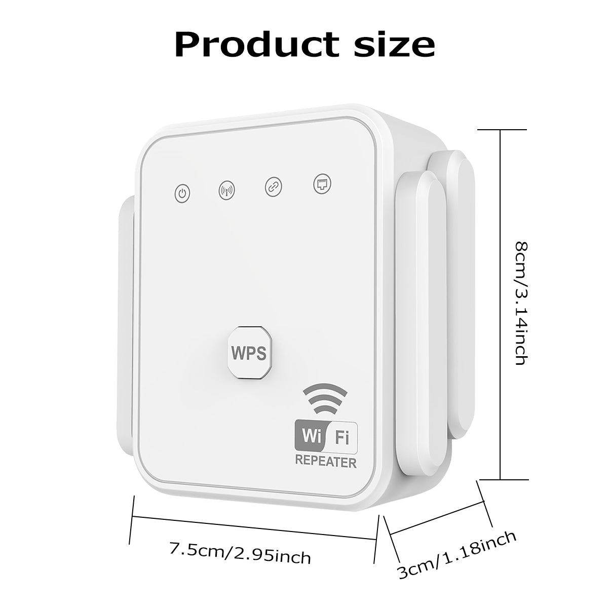 WiFi Extender 2025, WiFi Repeater, Dual-Band 1200Mbps, Covers up to 2000 Sq Ft & 50 Devices, 4 Antennas, Easy Plug & Play for Home and Office