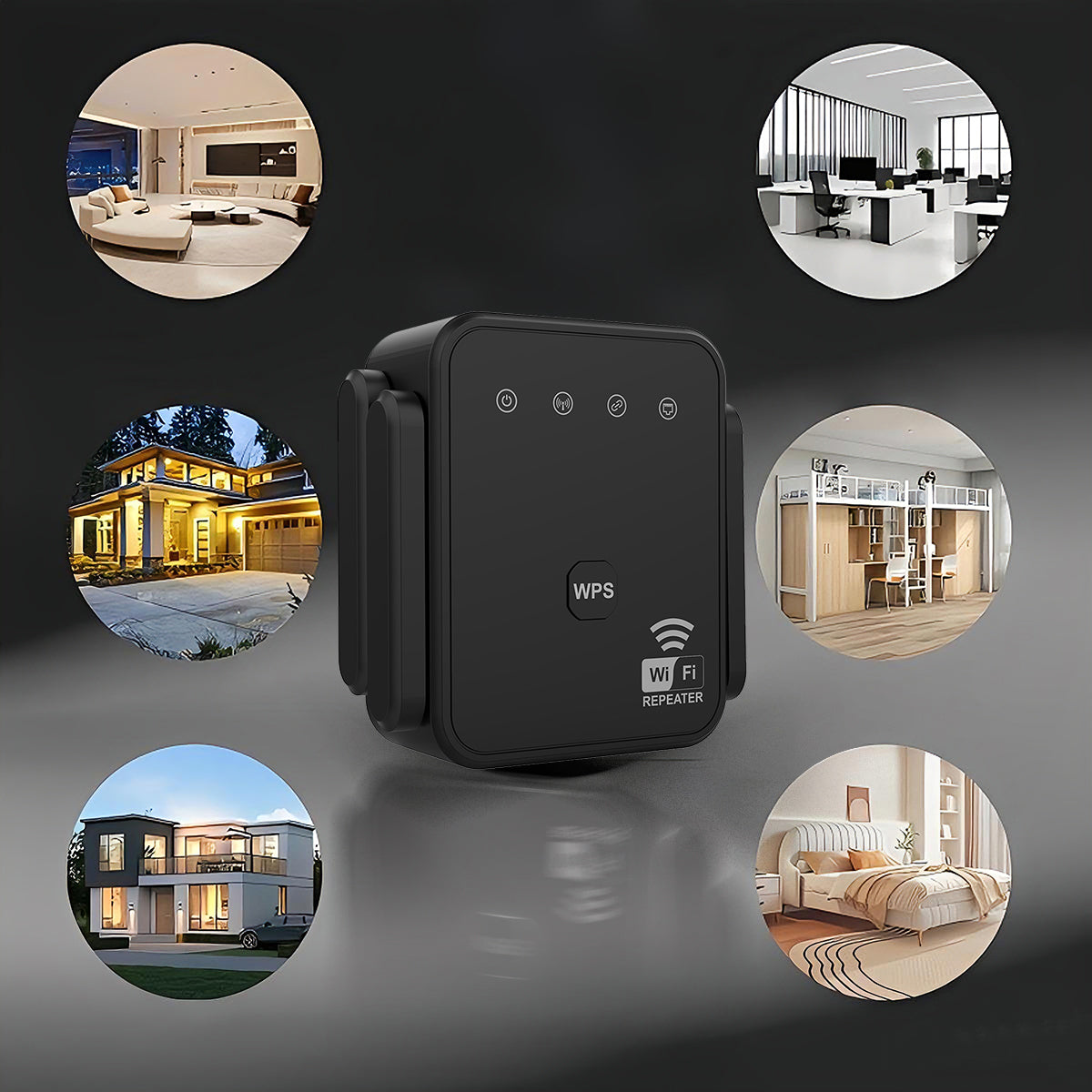 WiFi Extender 2025, WiFi Repeater, Dual-Band 1200Mbps, Covers up to 2000 Sq Ft & 50 Devices, 4 Antennas, Easy Plug & Play for Home and Office