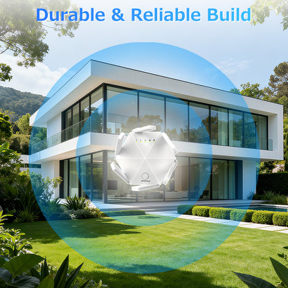 Upgraded 6-Antenna WiFi Extender, 1200Mbps Dual Band Booster, Covers 12,000 sq. ft & 100 Devices, Repeater with Ethernet Port for Home, Office Use