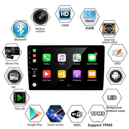 10.1" Android Car Stereo for Jeep Cherokee 2015–2018 / Sport 2016 – Wireless CarPlay & Android Auto, GPS, WiFi, DSP Audio