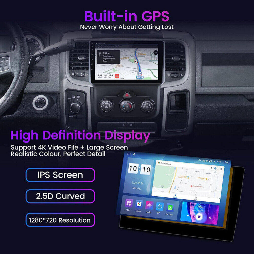 CarpartsX 2+32G Android 13 Car Stereo for Ram 1500 2500 3500 (2013–2019), 9 Inch Touchscreen Radio with CarPlay & Android Auto, Backup Camera, GPS, FM/RDS, DSP, SWC