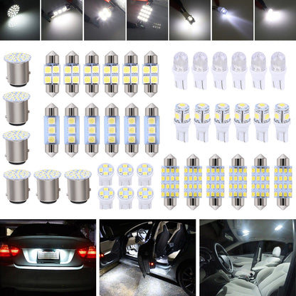 CarpartsX 42pcs LED Combination Kit for Cars: T10 Position Lights, Double-Tip Reading Lights, License Plate Lights, Interior Lights – Waterproof, Durable, Easy Installation