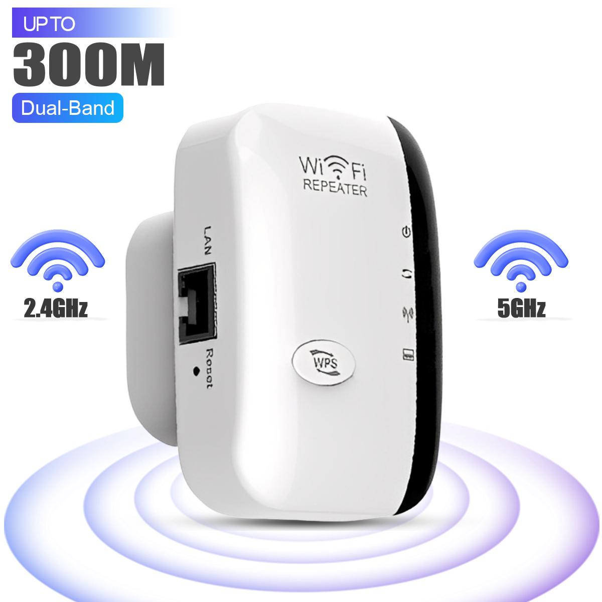 WiFi Extender Repeater, Dual-Band 2.4/5GHz Signal Booster up to 5000 sq.ft & 50 Devices with Ethernet Port, Perfect for Home & Office