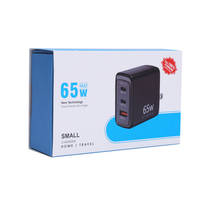 CarpartsX GaN Technology 100W 3-Port Fast Charger Ultra-Compact PD Compatible for MacBook iPhone Samsung Travel Charger with Cable Motion Detection Nanny Cam Charger