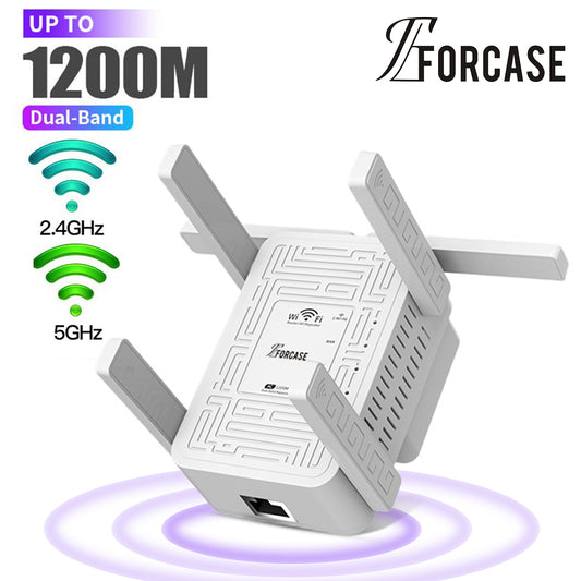 2026 WiFi Signal Booster 1200Mbps – Dual-Band Wireless Range Extender with Gigabit Port, Multi-Language System & AI Connectivity