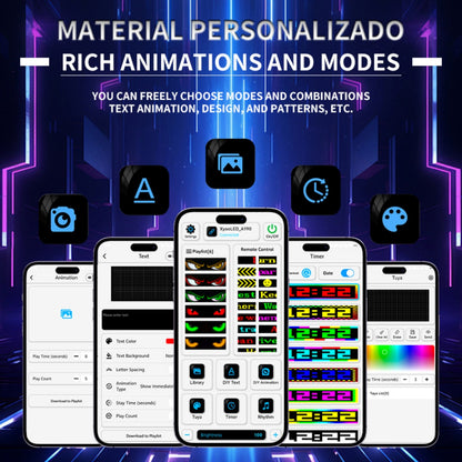 Devil Eyes for Cars, Programmable LED Car Windshield Display, Flexible LED Sign, APP/Remote Controlled Text & Animations, Waterproof Automotive Screen