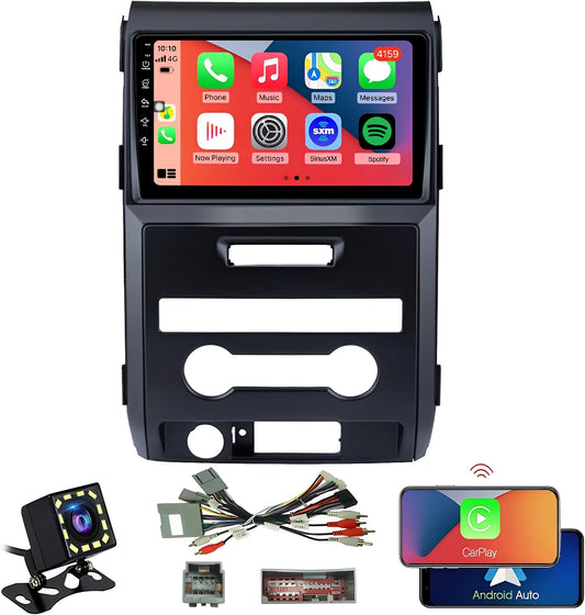 CarpartsX 9" Android 13 Car Stereo for Ford F150 (2009-2014) - Wireless CarPlay, Android Auto, GPS, DSP, Bluetooth, SWC, 4GB+64GB, AHD Camera&Mic