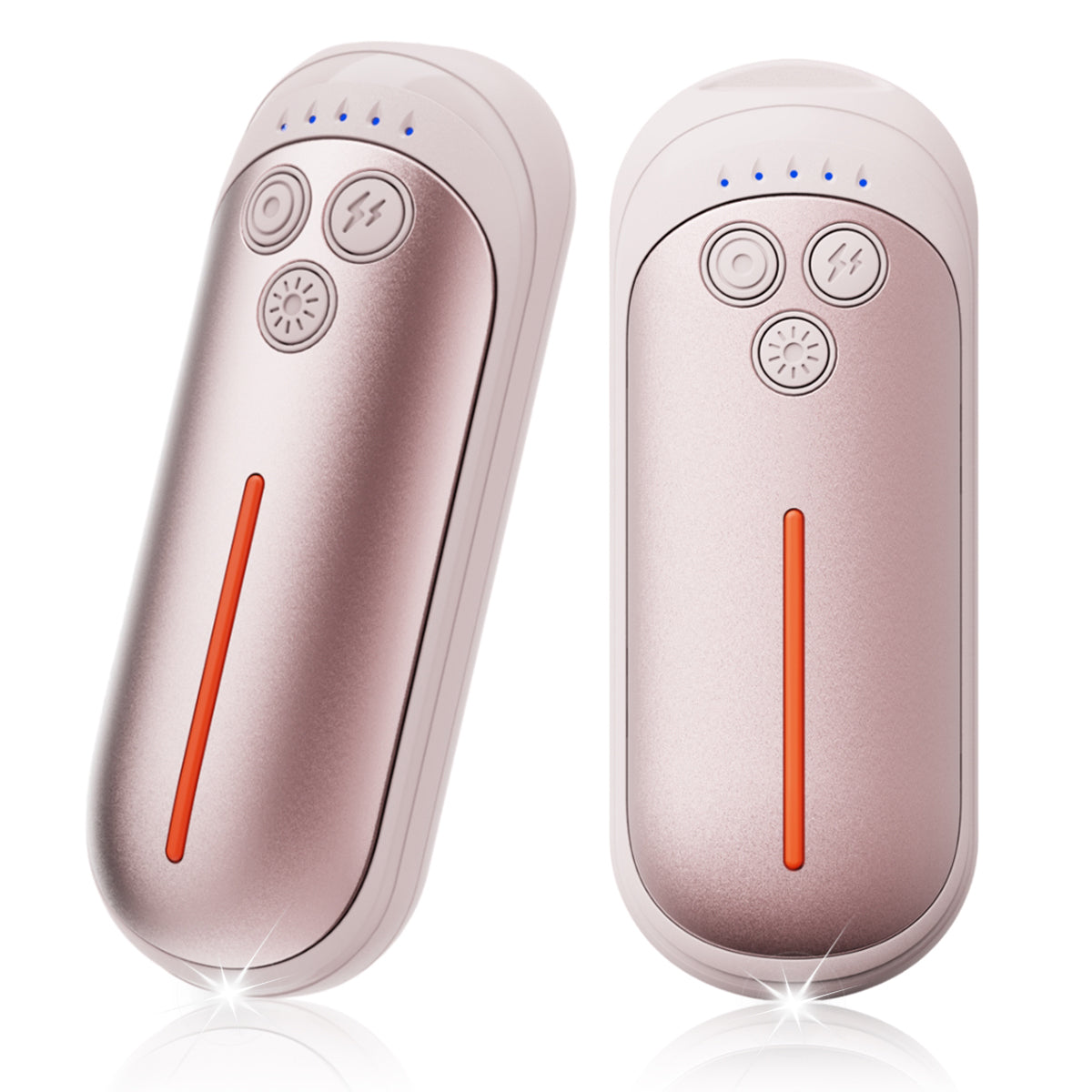 Rechargeable Hand Warmers 2 Pack – Electric Pocket Warmers with Flashlight, 5 Heat Levels, Gift for Women & Men, Camping & Skiing