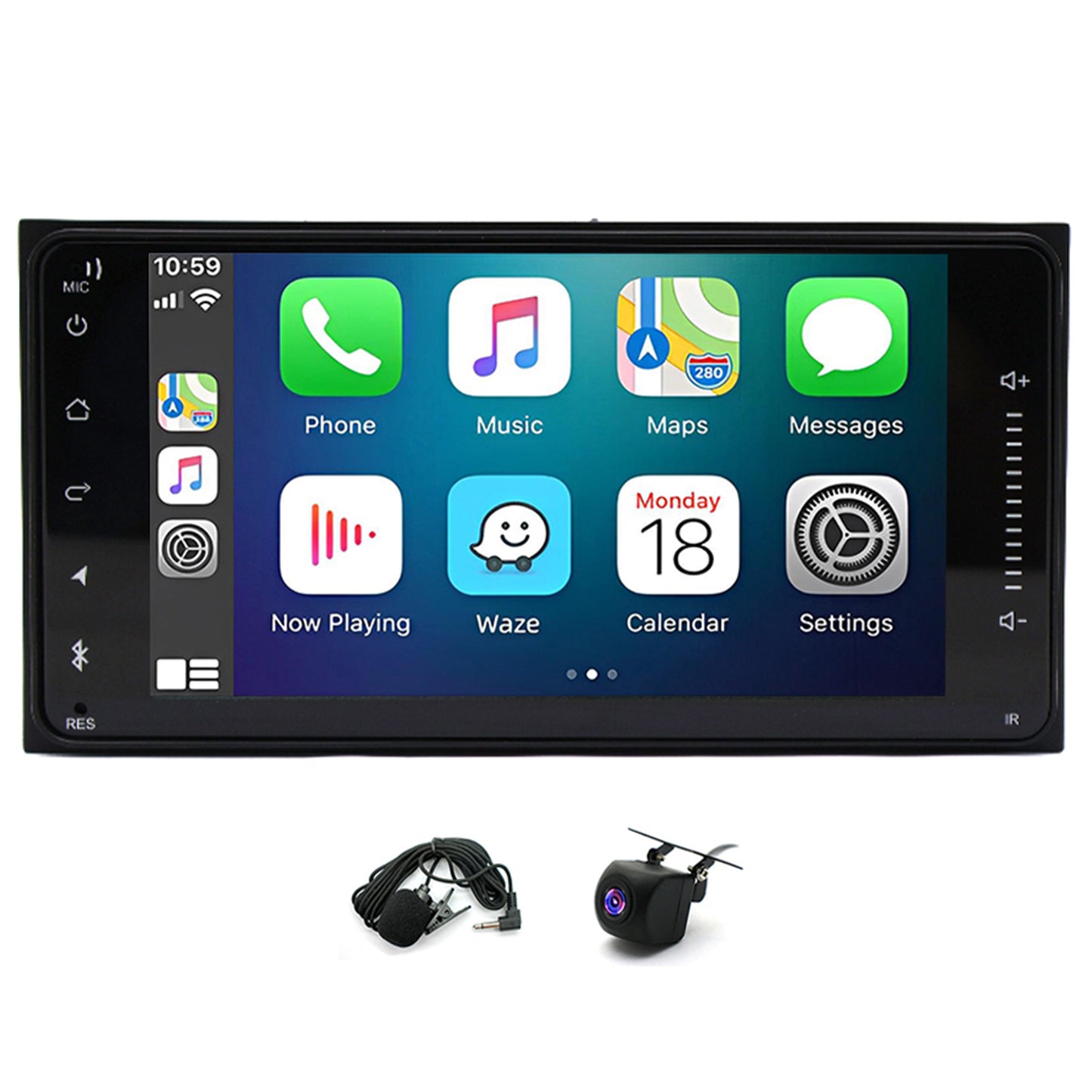 CarpartsX 7-Inch Android 13 Car Stereo, Compatible with Toyota 4Runner, Camry, Hilux, FJ Cruiser, Corolla, Highlander, RAV4, Wireless CarPlay/Android Auto, GPS Navigation, Bluetooth, 2+32GB, AHD Backup Camera, Touchscreen Radio, Microphone