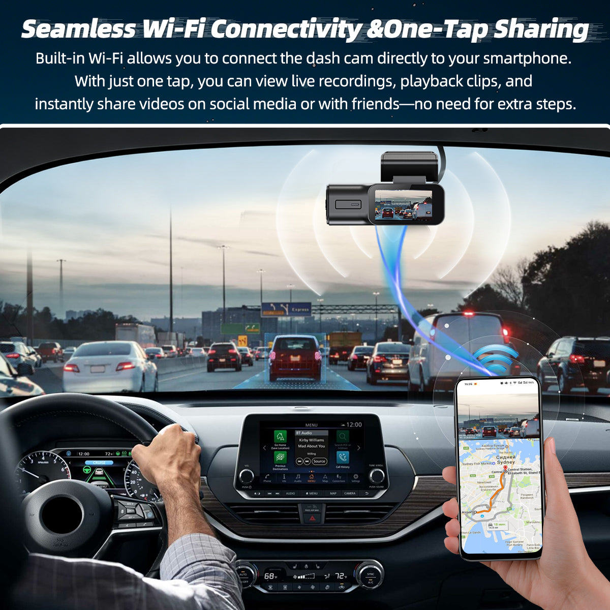 Dash Cam 1080P Car Camera, Front Dash Camera for Cars, Mini Dashcams for Cars with  Night Vision, Recording with 32GB, G-Sensor & 24H Parking Mode