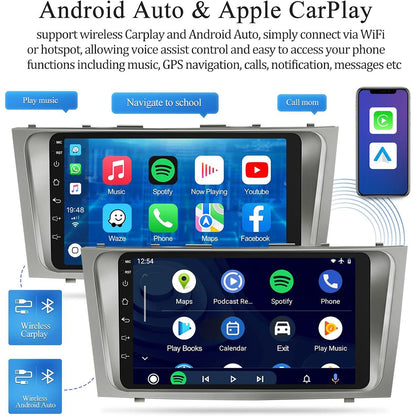 CarpartsX Android 13 Car Stereo for 2007-2011 Toyota Camry – 9" Touchscreen, Wireless CarPlay & Android Auto, WiFi, GPS, SWC, 2+32GB, Bluetooth, Backup Camera