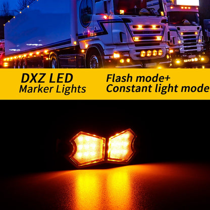 CarpartsX 210° LED Rock Light with 24 SMD Chips & 4m Cable, IP67 Waterproof Wide-Angle Marker Lamp, 6000K Flashing/Steady Mode for Trucks, Trailers, SUVs, UTVs
