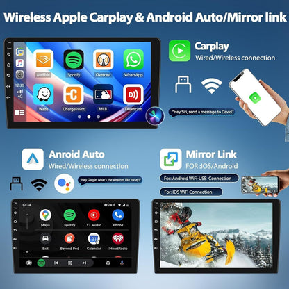 CarpartsX Android 13 Car Stereo for Jeep&Chrysler&Dodge 7-inch Wireless CarPlay & Android Auto, GPS Navigation, 2GB+32GB, 12 LED Lights, SWC/Bluetooth Wifi, AHD Camera&Microphone