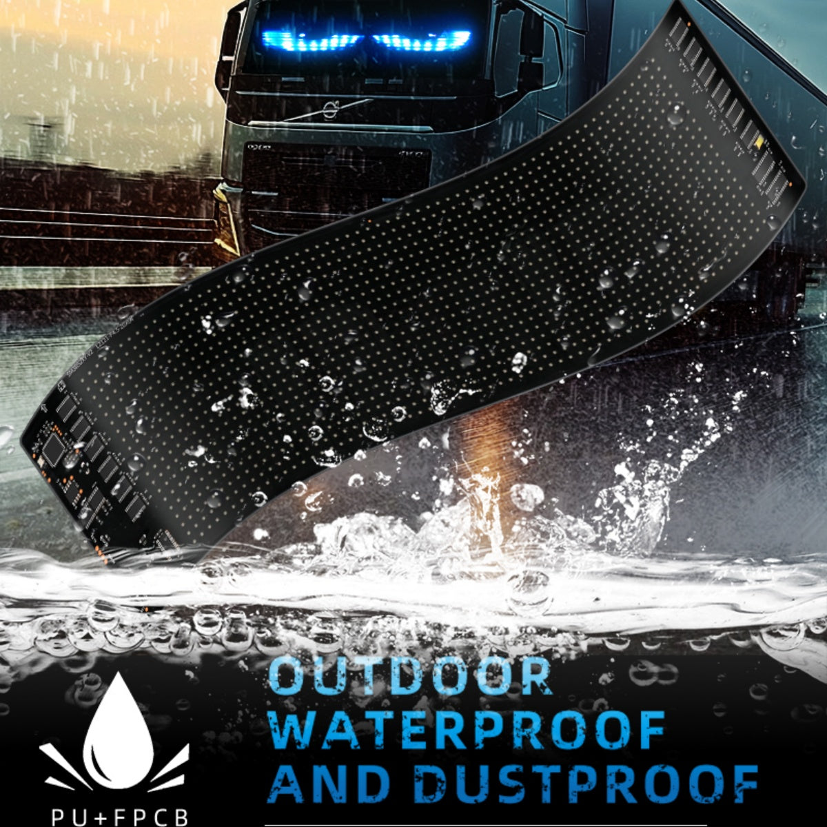 Devil Eyes for Cars, Programmable LED Car Windshield Display, Flexible LED Sign, APP/Remote Controlled Text & Animations, Waterproof Automotive Screen