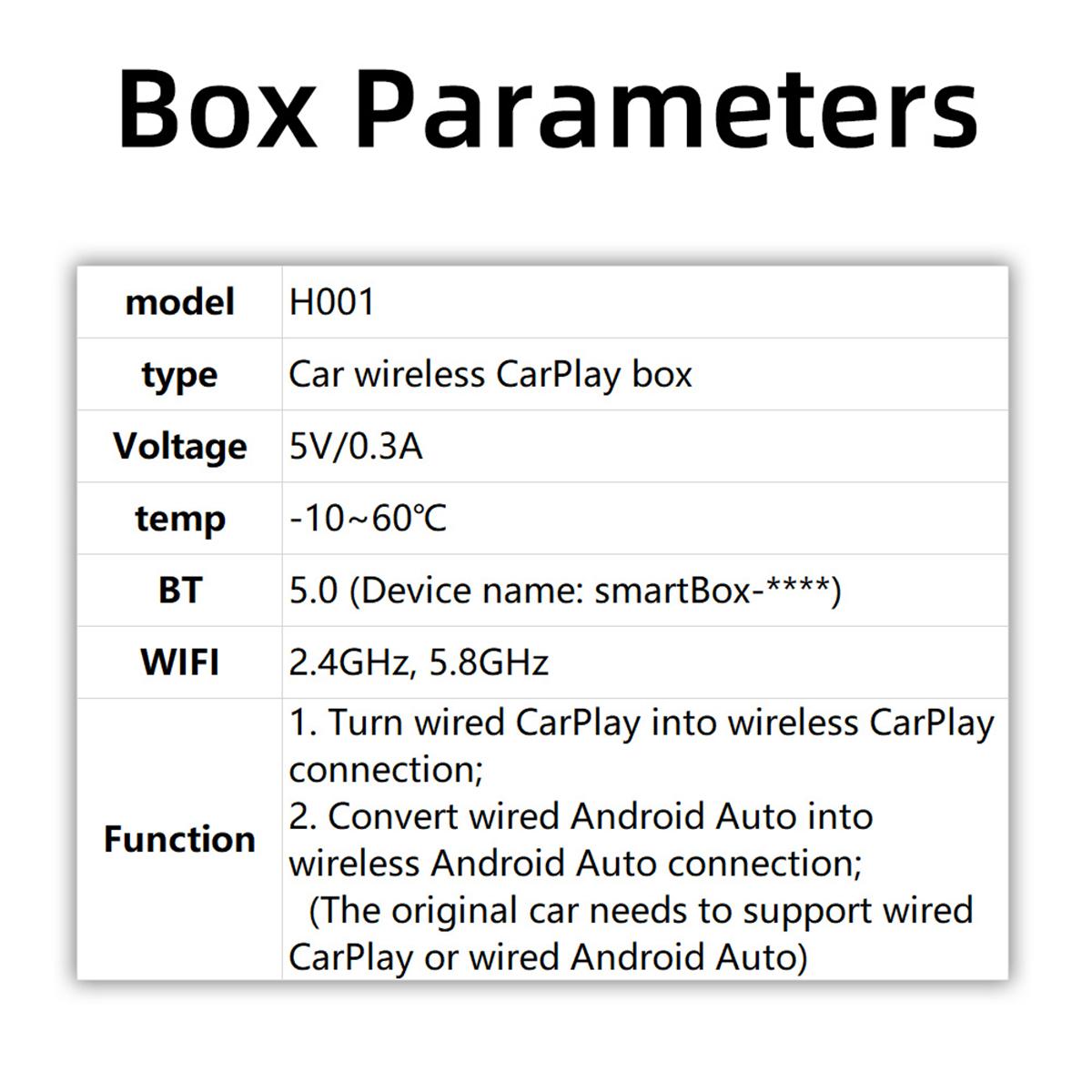 CarpartsX Wireless CarPlay & Android Auto Adapter – Bluetooth 5.0 CarPlay Box for Cars, Plug & Play Car Multimedia Converter
