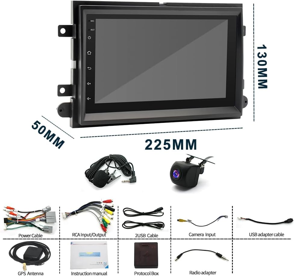 CarpartsX 8-Core Android 13 Car Stereo for Ford F150/F250/F350 (2004-2014) - 7" Touchscreen, Wireless CarPlay, GPS, 2+32GB, AHD Camera&Mic, BT&SWC