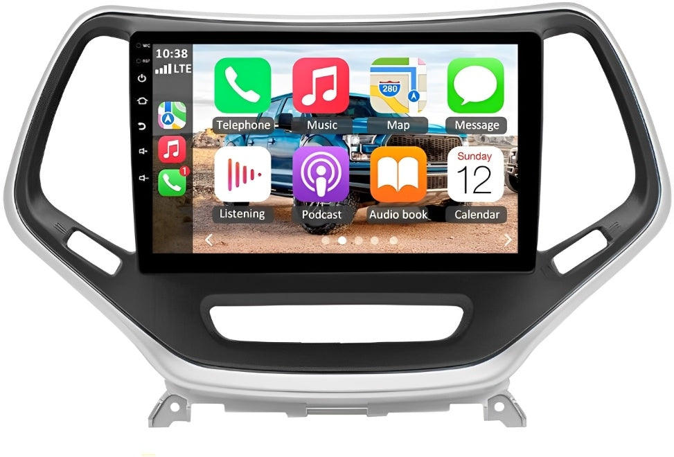 10.1" Android Car Stereo for Jeep Cherokee 2015–2018 / Sport 2016 – Wireless CarPlay & Android Auto, GPS, WiFi, DSP Audio