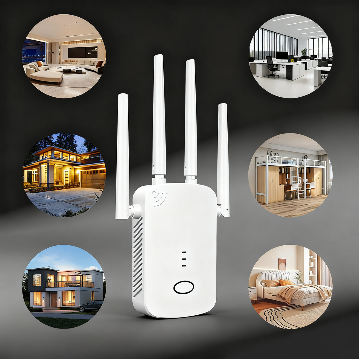 WiFi Extender 1200Mbps Signal Booster – Dual Band 5.8GHz/2.4GHz Repeater with Ethernet Port & AP Mode for Home Coverage