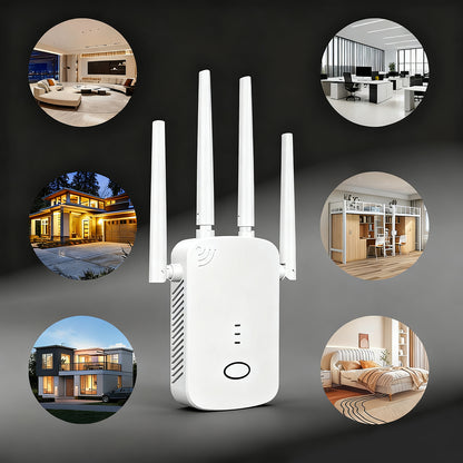 WiFi Extender 1200Mbps Signal Booster – Dual Band 5.8GHz/2.4GHz Repeater with Ethernet Port & AP Mode for Home Coverage