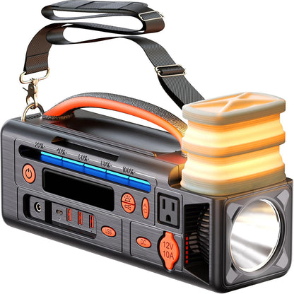 AOY-320 Portable Outdoor Power Supply | 300W Pure Sine Wave Inverter | 296Wh Battery Backup for Camping and Emergency Rescue | Type-C & Solar Charging