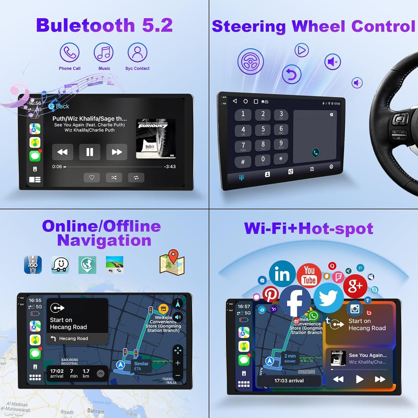 CarpartsX 8 コア Android 13 カーステレオ、Ford F150/F250 (2004-2014) 用、ワイヤレス CarPlay &amp; Android Auto、7 インチ タッチスクリーン、GPS ナビゲーション、2GB RAM &amp; 32GB ROM、AHD バックアップ カメラ &amp; マイク (米国倉庫)