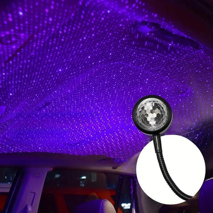 Car Roof Star Projector Light – USB Cosmic Nightlight Ambient Ceiling Lamp for Romantic Interior Atmosphere