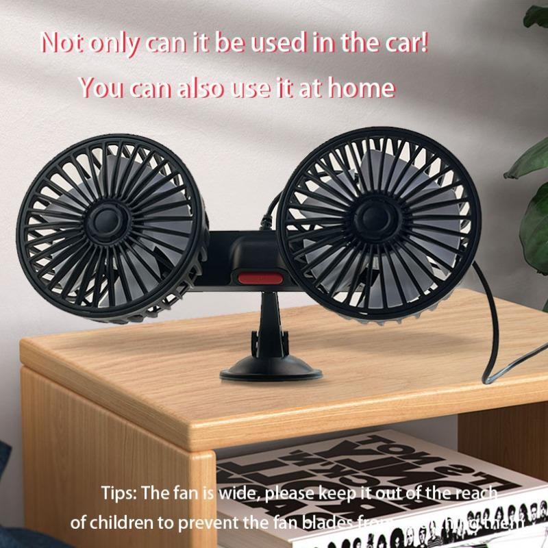 CarpartsX Adjustable Car Backseat Fan, 1 Count Summer Essential Double-head Electric Fan with Seat Clip, Car Interior Diffusers, Strong Wind Rear Seat 360 Degrees Rotation Large Air Volume Fan, Men Gifts, USB Car Fan, Car Ventilation Tools