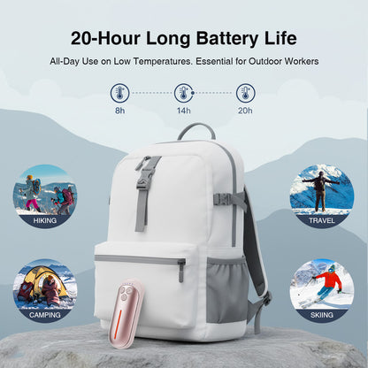 Rechargeable Hand Warmers 2 Pack – Electric Pocket Warmers with Flashlight, 5 Heat Levels, Gift for Women & Men, Camping & Skiing