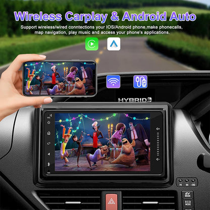 CarpartsX 7-Inch Android 13 Car Stereo, Compatible with Toyota 4Runner, Camry, Hilux, FJ Cruiser, Corolla, Highlander, RAV4, Wireless CarPlay/Android Auto, GPS Navigation, Bluetooth, 2+32GB, AHD Backup Camera, Touchscreen Radio, Microphone