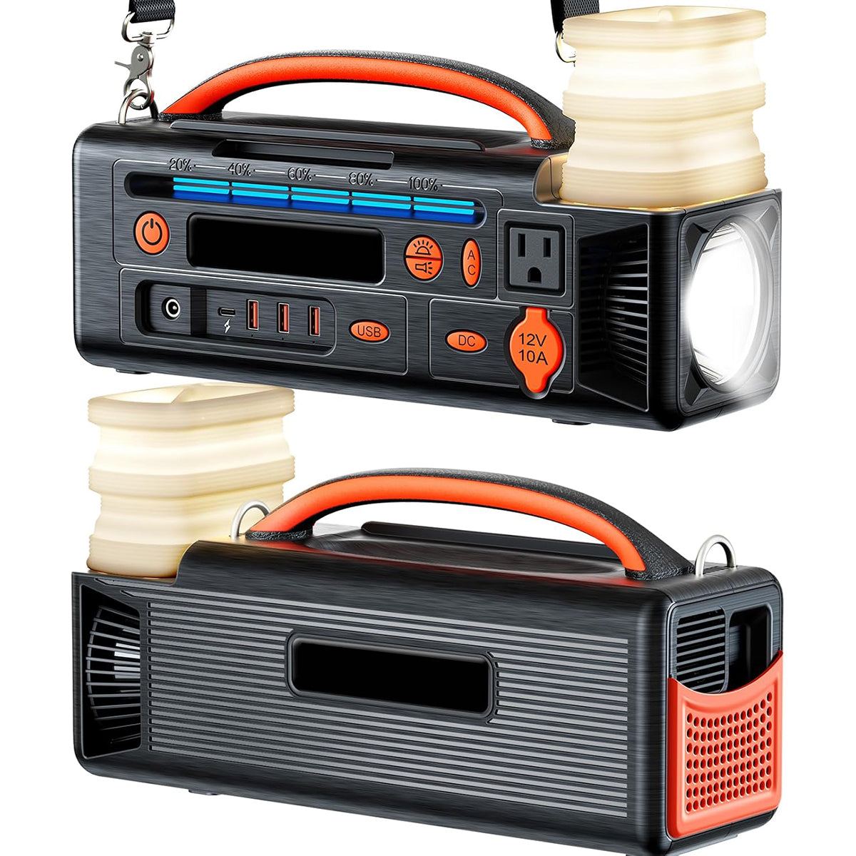 AOY-320 Portable Outdoor Power Supply | 300W Pure Sine Wave Inverter | 296Wh Battery Backup for Camping and Emergency Rescue | Type-C & Solar Charging