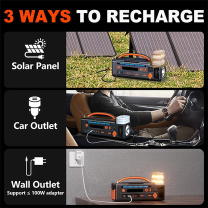 AOY-320 Portable Outdoor Power Supply | 300W Pure Sine Wave Inverter | 296Wh Battery Backup for Camping and Emergency Rescue | Type-C & Solar Charging