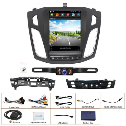 CarpartsX 12-18 Ford Focus Android 13 car navigation 9.7 inches (vertical screen with buttons) built-in Carplay + Android auto / 2 + 32G + long license plate camera