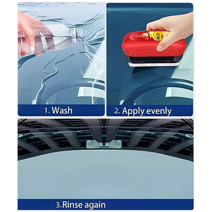 CarpartsX 120ml Automotive Glass Cleaner, Oil Film Remover with Reusable Brush, Anti-Fog & Water-Repellent for Car Windshield & Windows