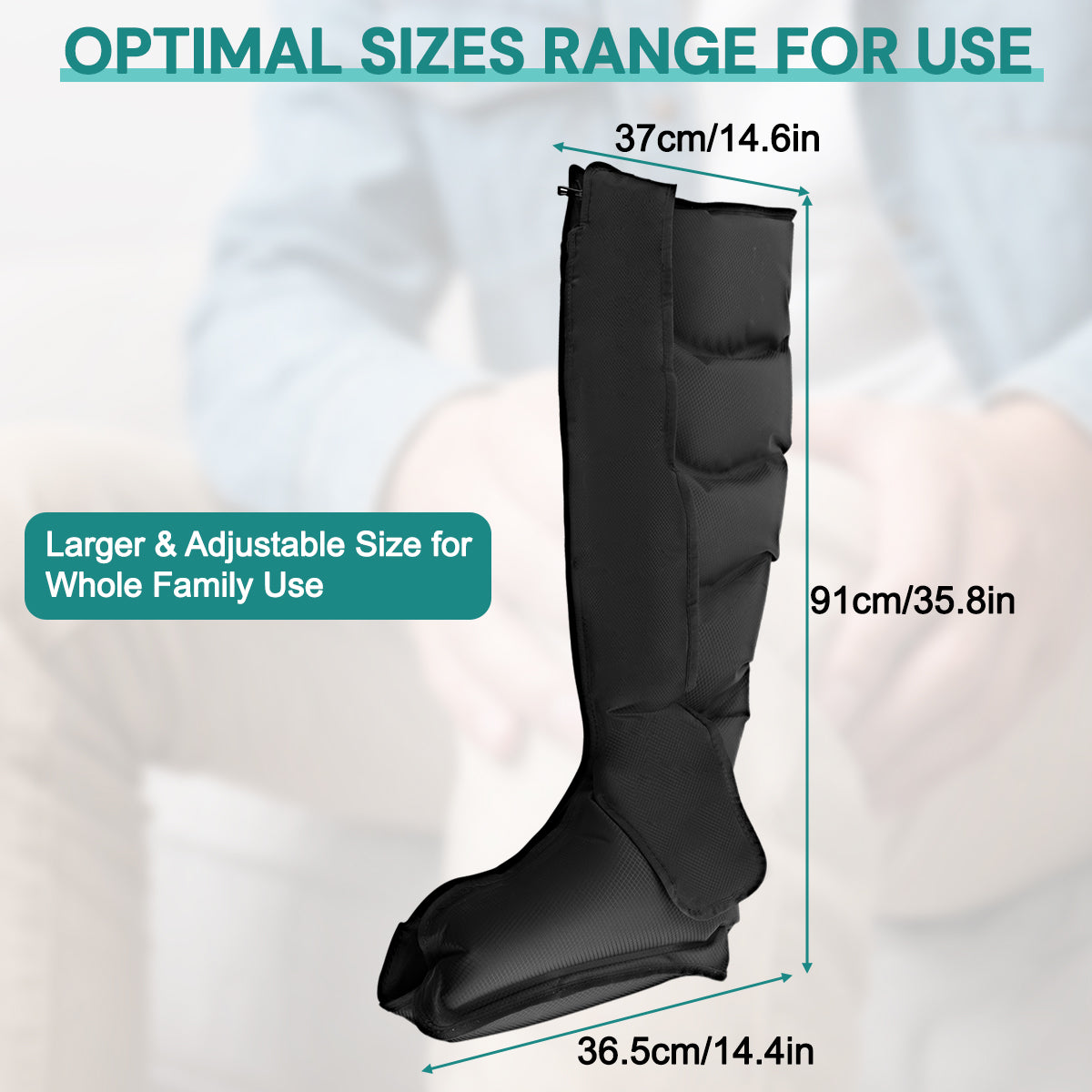 Leg Compression Massager for Circulation & Pain Relief, Foot & Calf Massage Machine with 2 Modes, 3 Intensities, Adjustable Wraps & Controller Durable Daily Lightweight