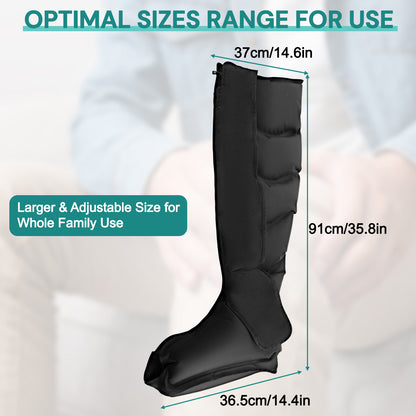 Leg Compression Massager for Circulation & Pain Relief, Foot & Calf Massage Machine with 2 Modes, 3 Intensities, Adjustable Wraps & Controller Durable Daily Lightweight