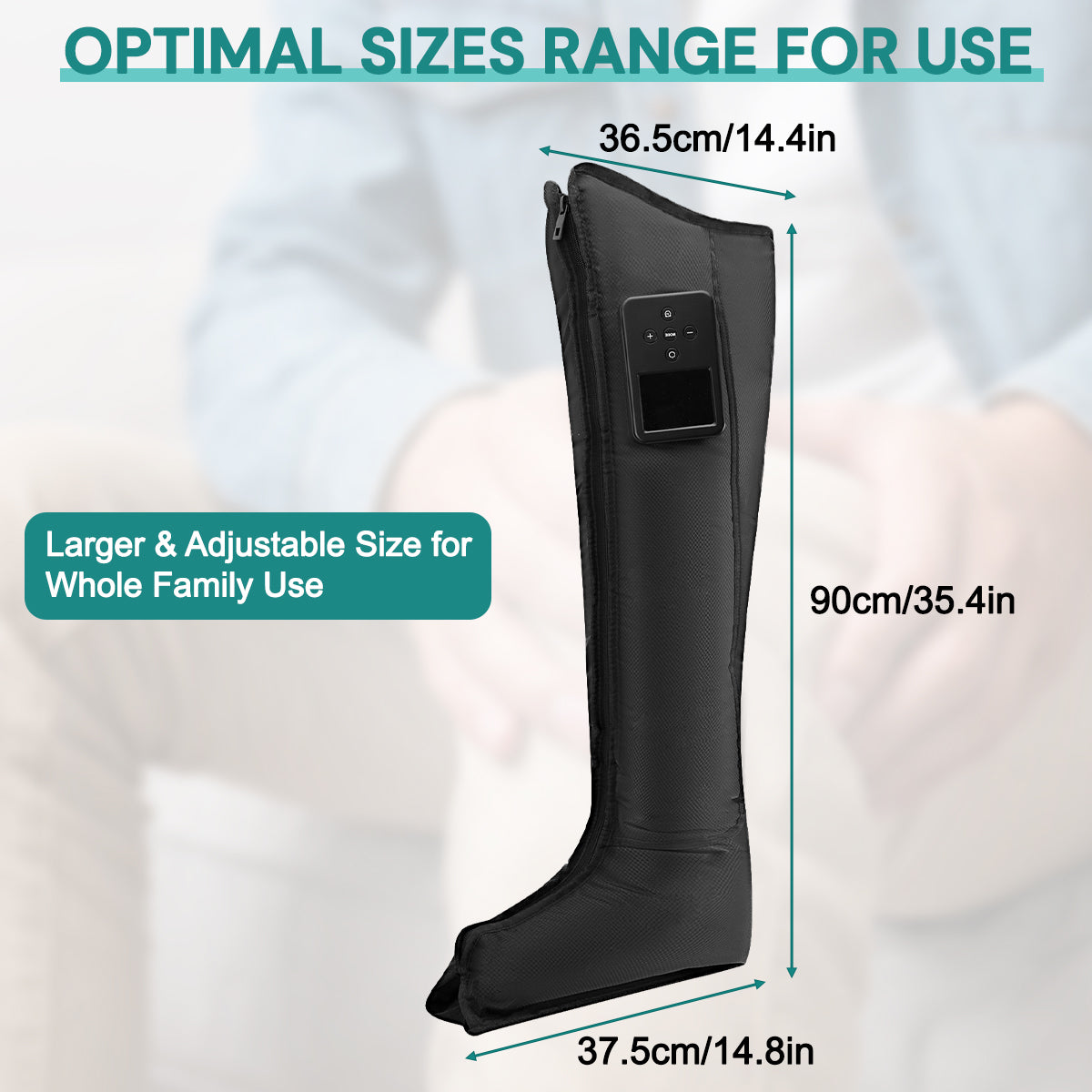 Leg Compression Massager for Circulation & Pain Relief, Foot & Calf Massage Machine with 2 Modes, 3 Intensities, Adjustable Wraps & Controller Durable Daily Lightweight