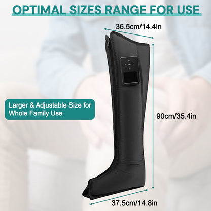 Leg Compression Massager for Circulation & Pain Relief, Foot & Calf Massage Machine with 2 Modes, 3 Intensities, Adjustable Wraps & Controller Durable Daily Lightweight