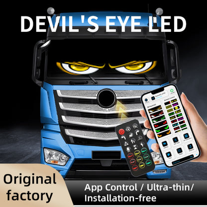 Devil Eyes for Cars, Programmable LED Car Windshield Display, Flexible LED Sign, APP/Remote Controlled Text & Animations, Waterproof Automotive Screen