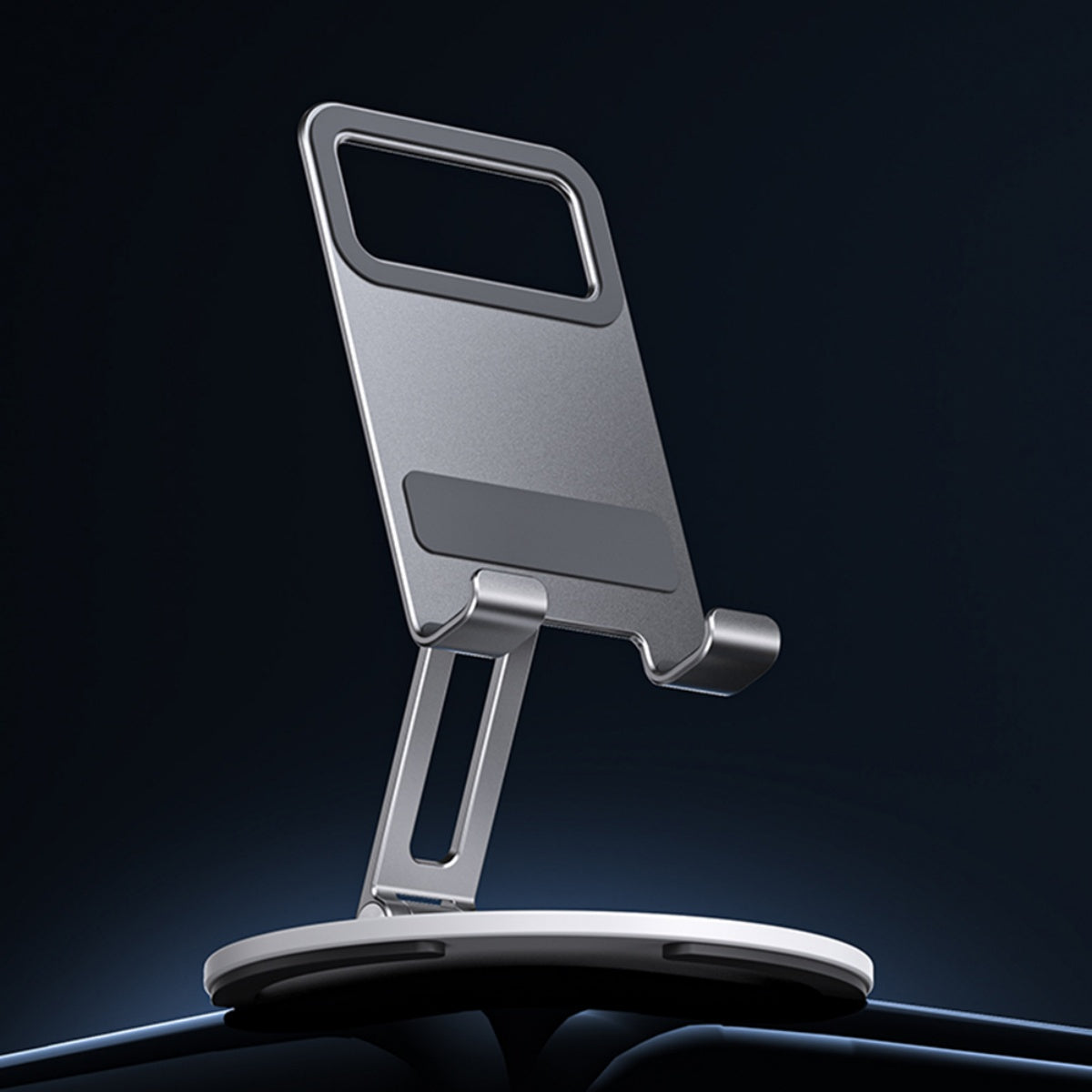 Desk Cell Phone Stand, Adjustable Foldable 360° Holder for Phones & Tablets, Compatible with iPad Pro/Air/Mini & iPhone 17–12, Ideal for Folding Desk Smartphone Use