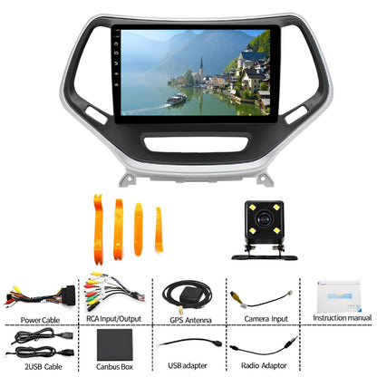 10.1" Android Car Stereo for Jeep Cherokee 2015–2018 / Sport 2016 – Wireless CarPlay & Android Auto, GPS, WiFi, DSP Audio