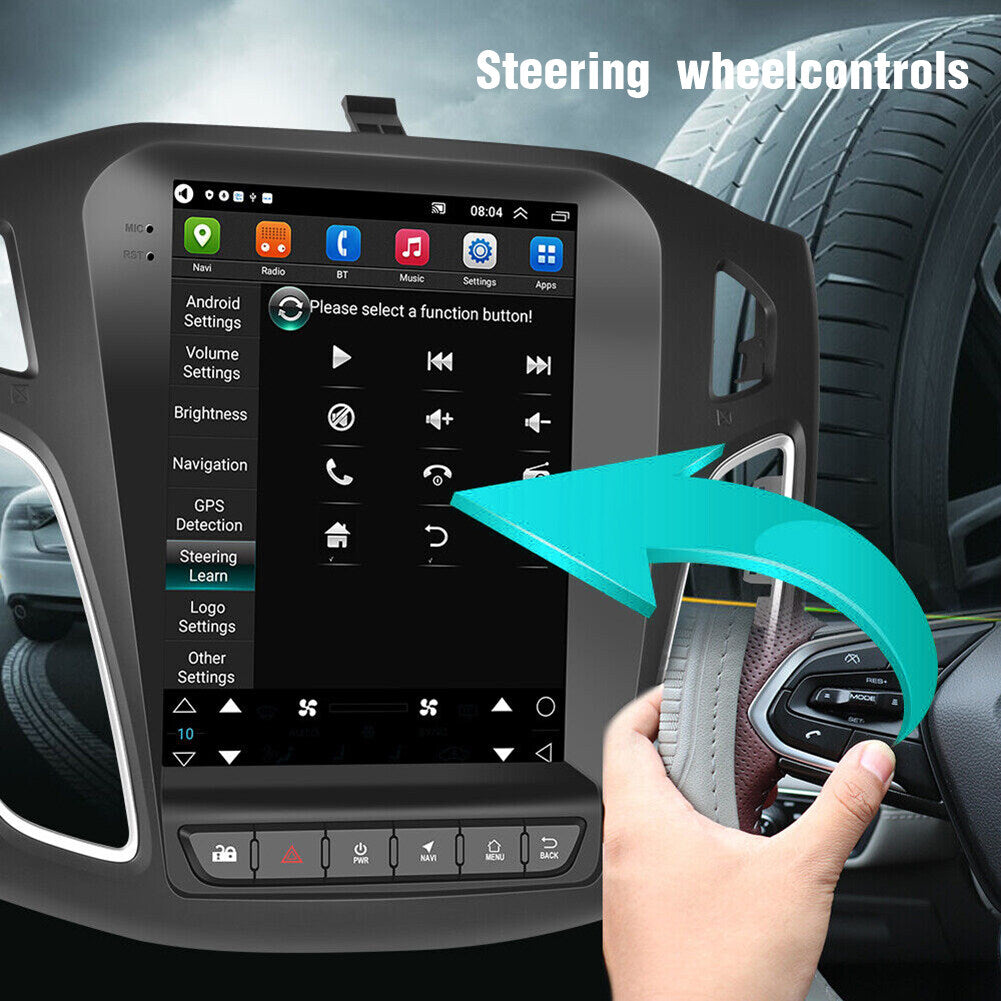 CarpartsX 12-18 Ford Focus Android 13 car navigation 9.7 inches (vertical screen with buttons) built-in Carplay + Android auto / 2 + 32G + long license plate camera