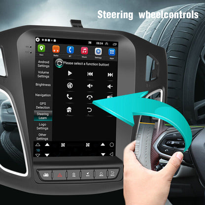 CarpartsX 12-18 Ford Focus Android 13 car navigation 9.7 inches (vertical screen with buttons) built-in Carplay + Android auto / 2 + 32G + long license plate camera